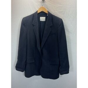 ARITZIA Wilfred Generation Blazer linen single button Navy Blue size 10 Career